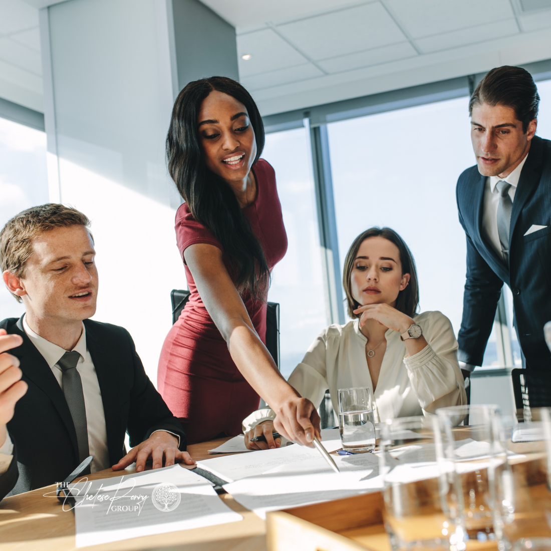 group of corporate people meeting