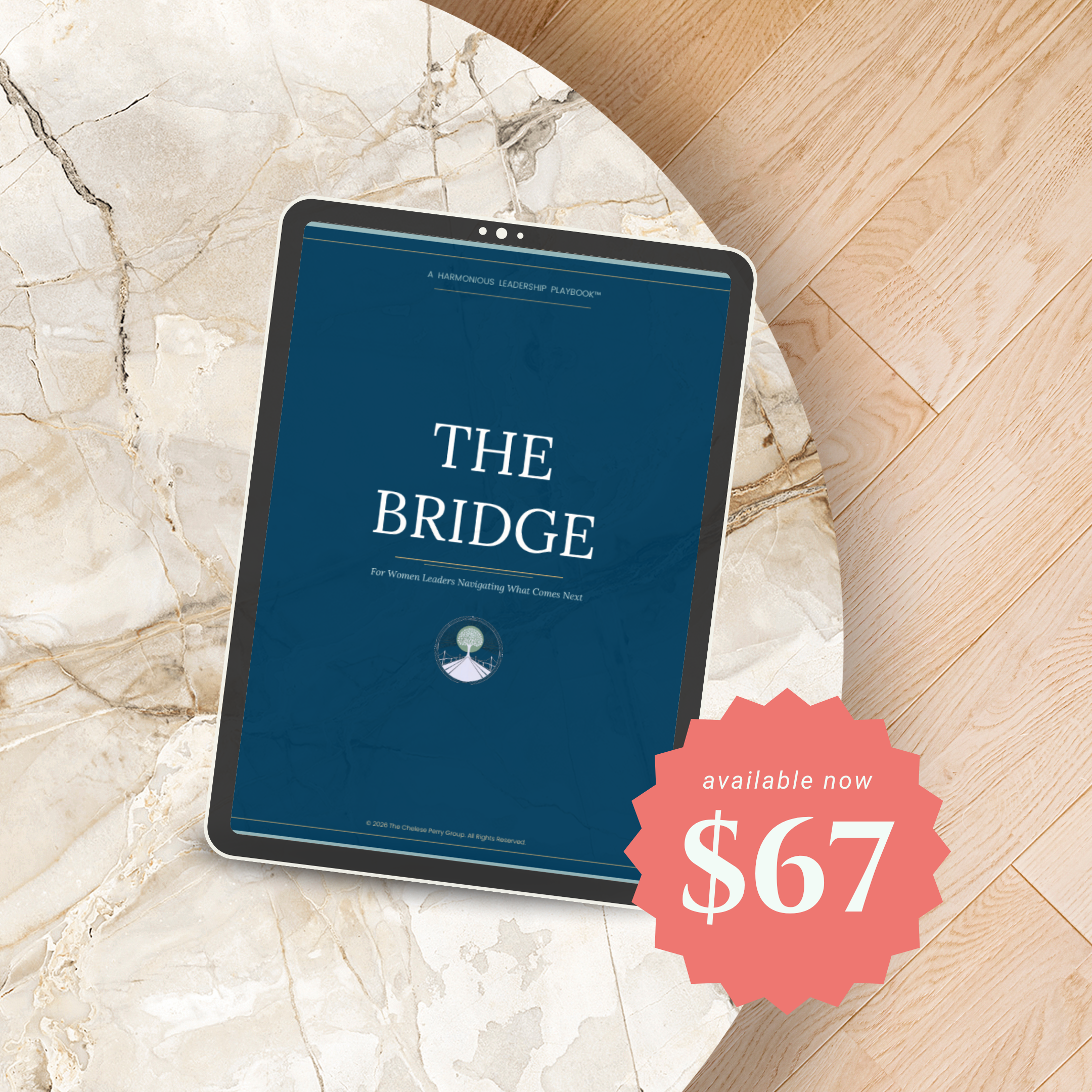 Workbook on marble table with wood floor underneath